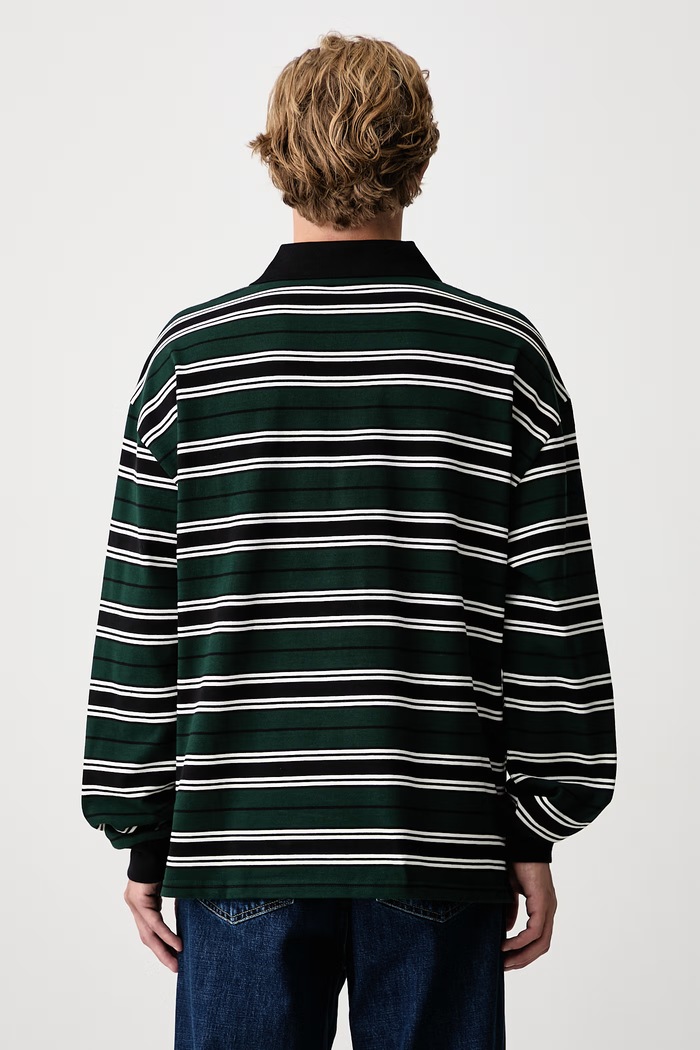 Odzież Carhartt WIP Devitt Rugby Shirt longsleeve męski bawełniany I037117 zielony