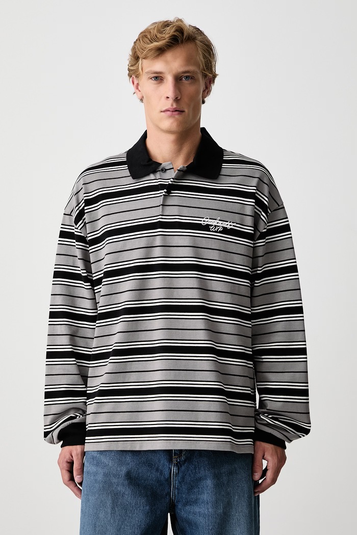 Carhartt WIP Devitt Rugby Shirt longsleeve męski bawełniany szary I037117