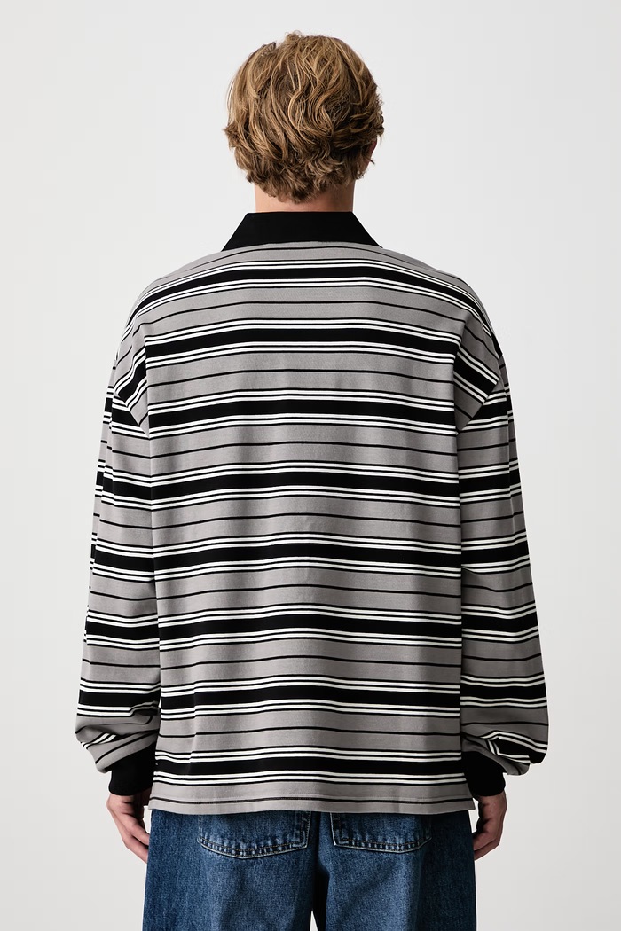 Odzież Carhartt WIP Devitt Rugby Shirt longsleeve męski bawełniany I037117 szary