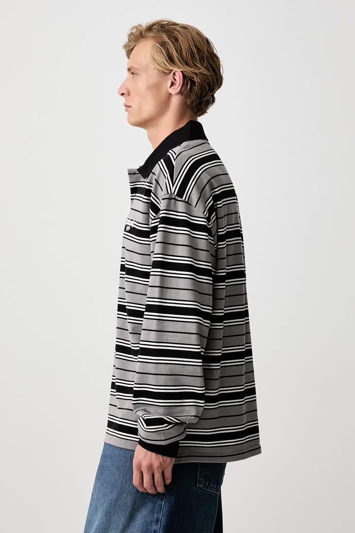 Devitt Rugby Shirt longsleeve męski bawełniany Carhartt WIP I037117 szary