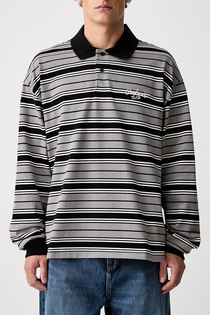 Devitt Rugby Shirt longsleeve męski bawełniany Carhartt WIP szary I037117