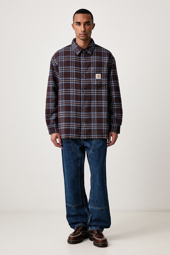 Carhartt WIP Baird Shirt Jac kurtka koszulowa bawełniana męska I037142 brązowy AW26