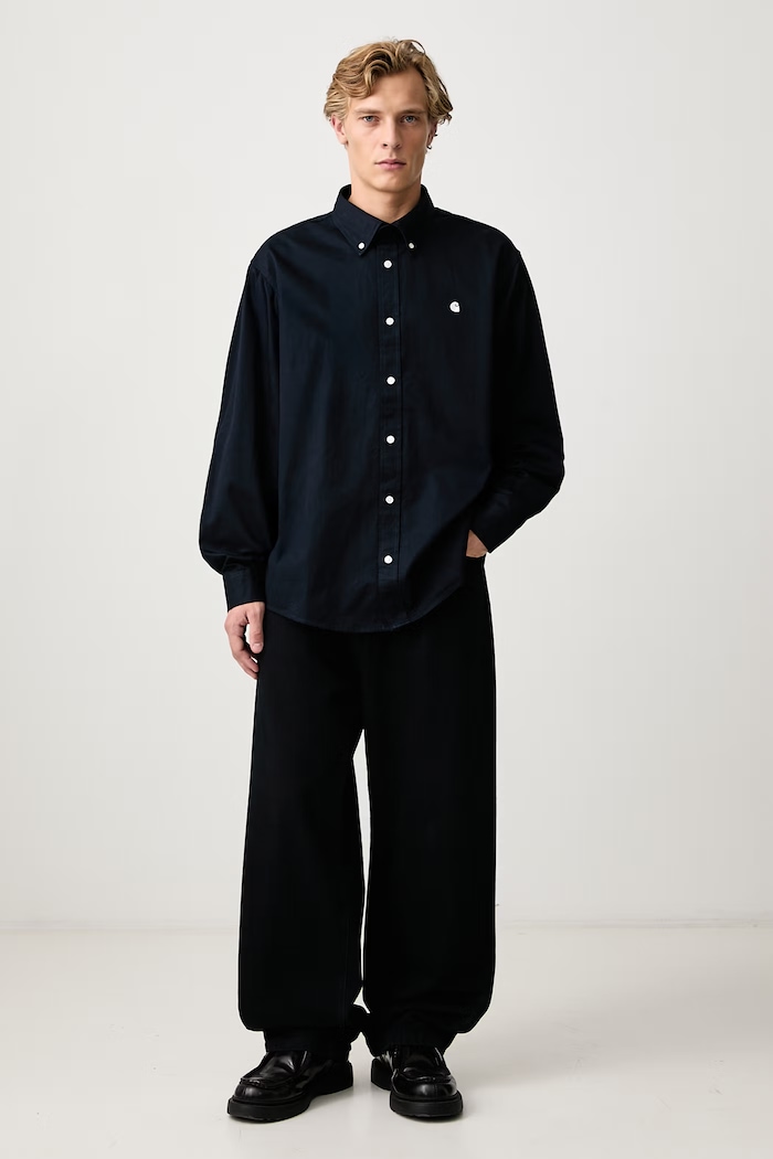 Carhartt WIP OG Madison Shirt koszula bawełniana męska I037146 granatowy AW26