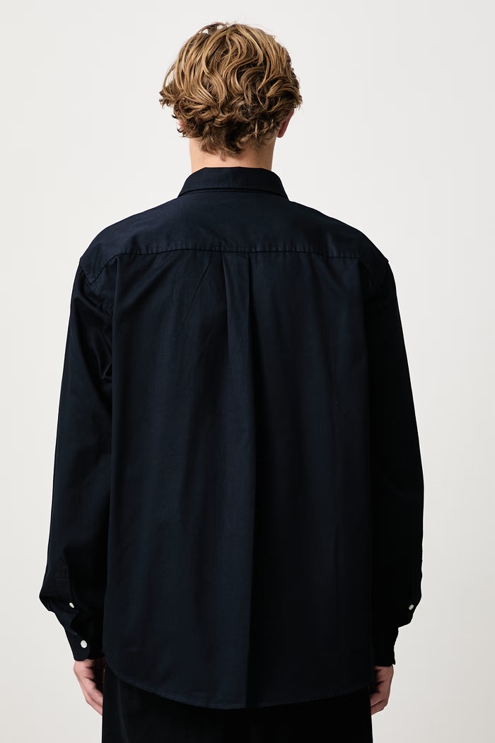 Odzież Carhartt WIP OG Madison Shirt koszula bawełniana męska I037146 granatowy