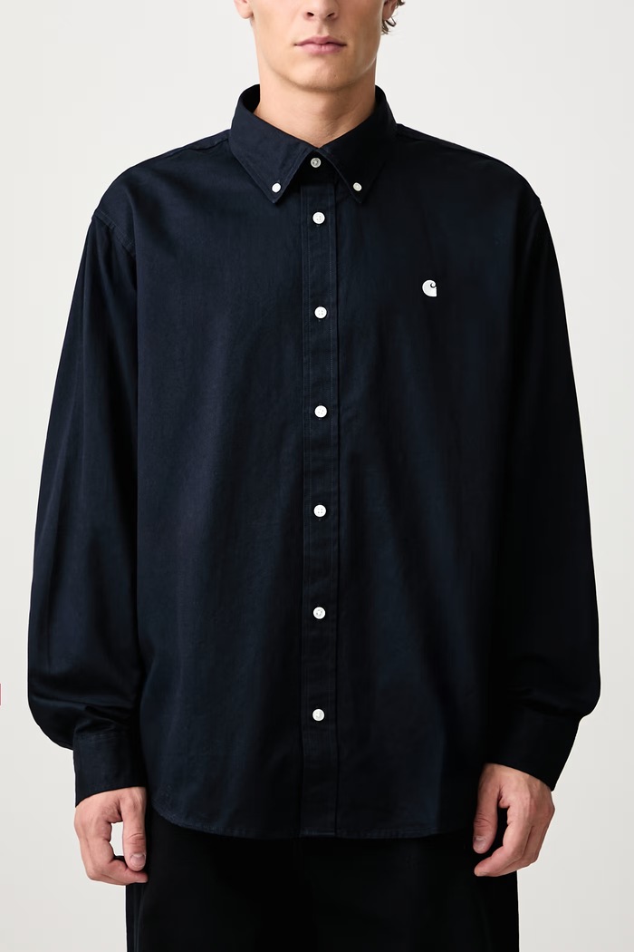 OG Madison Shirt koszula bawełniana męska Carhartt WIP granatowy I037146