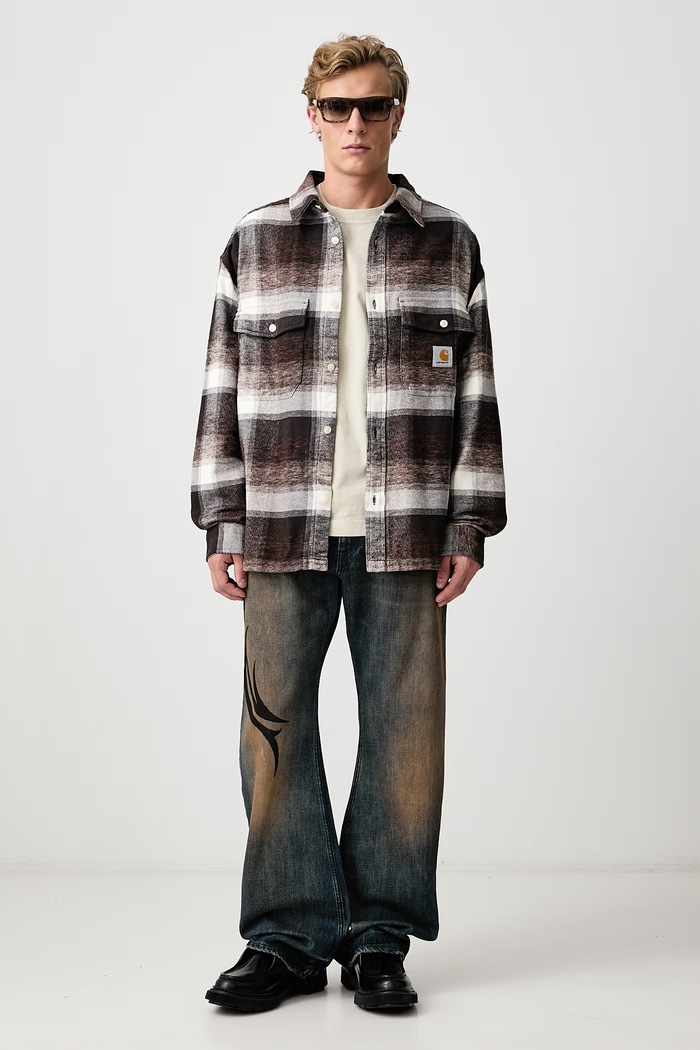 Carhartt WIP Esterson Shirt koszula bawełniana męska I037139 brązowy AW26