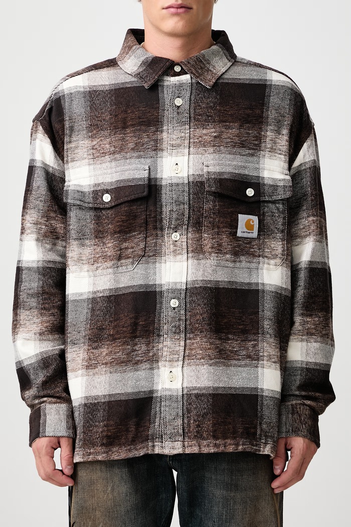 Esterson Shirt koszula bawełniana męska Carhartt WIP brązowy I037139