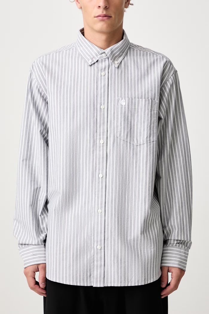 Kanan Shirt camicia in cotone da uomo Carhartt WIP grigio I037119