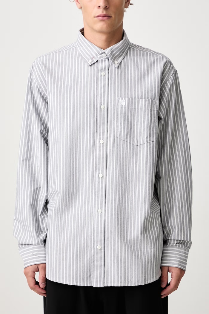 Kanan Shirt camicia in cotone da uomo Carhartt WIP grigio I037119
