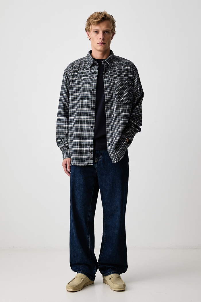 Carhartt WIP Todrick Shirt koszula bawełniana męska I037134 granatowy AW26