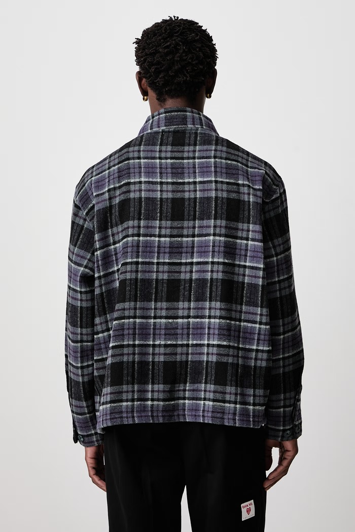 Odzież Carhartt WIP Parson Shirt koszula męska z dodatkiem wełny I037051 fioletowy