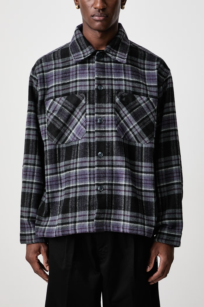Parson Shirt koszula męska z dodatkiem wełny Carhartt WIP fioletowy I037051