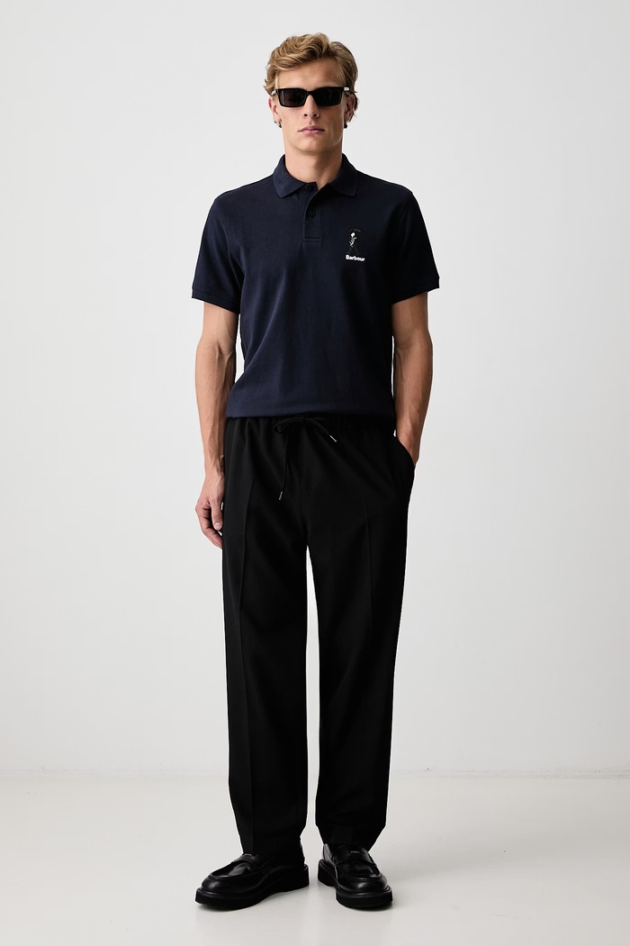 Barbour Character Asia Fit polo bawełniane męskie MML1589NY91 granatowy AW26