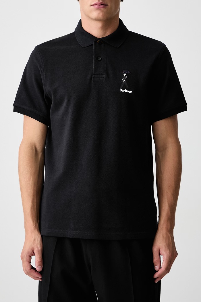Character Asia Fit polo bawełniane męskie Barbour czarny MML1589BK31