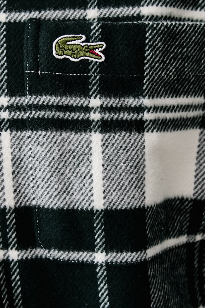 Koszula męska bawełniana Lacoste zielony CH8799