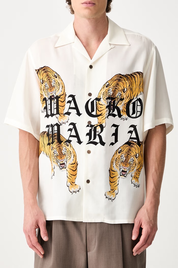 Wacko Maria koszula męska 25SS.WMS.HI07 beżowy