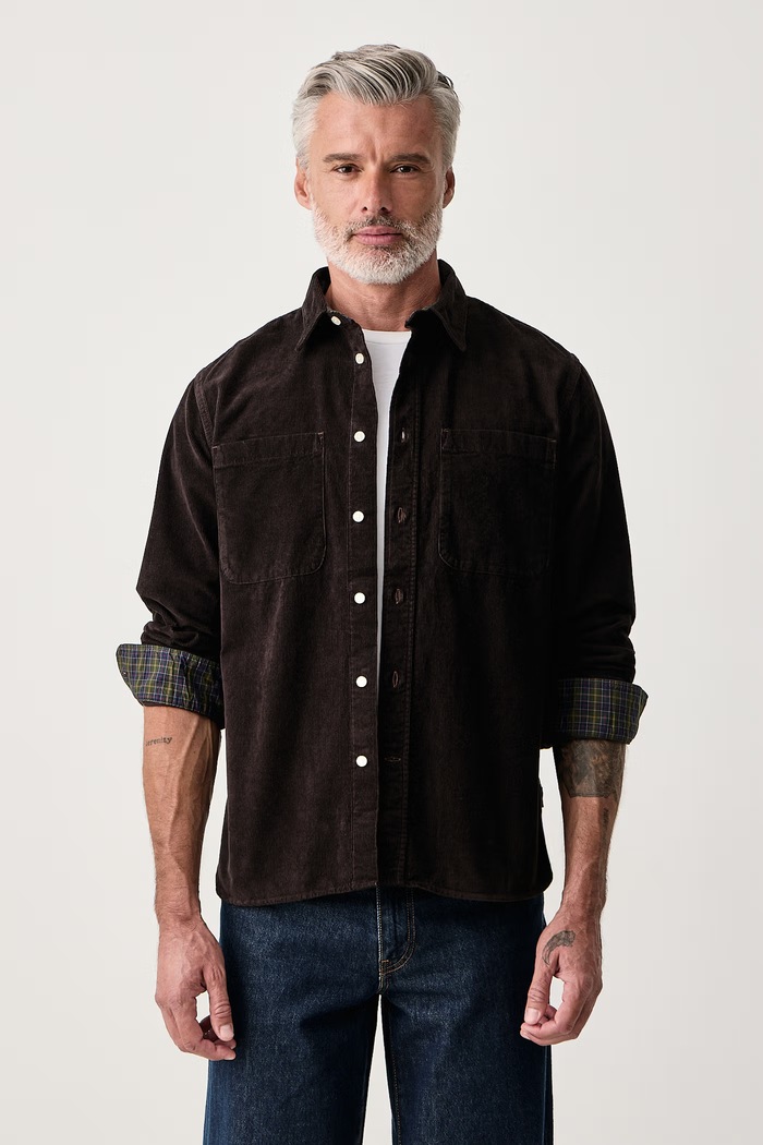Barbour Koszula męska sztruksowa brązowy MSH5859