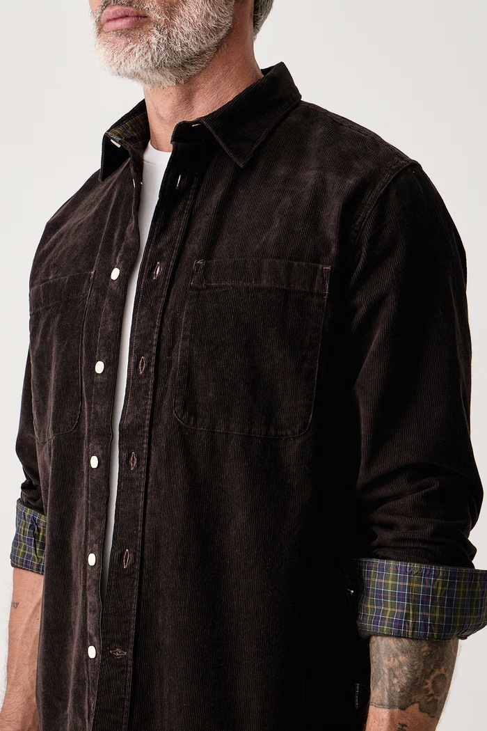 Koszula męska sztruksowa Barbour MSH5859 brązowy