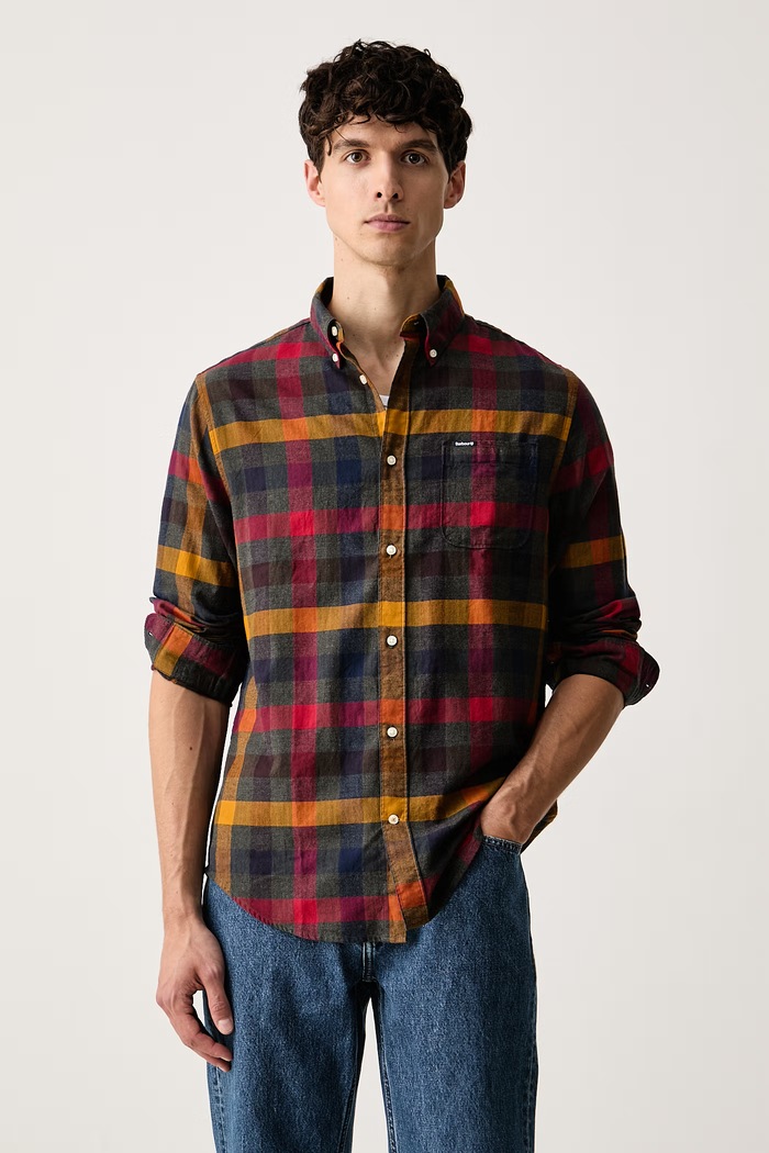 Barbour koszula męska bawełniana Danloch zielony MSH5833