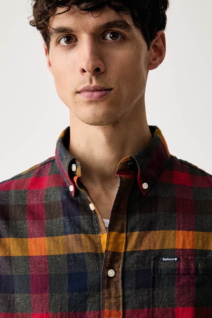 Barbour koszula męska bawełniana Danloch zielony MSH5833