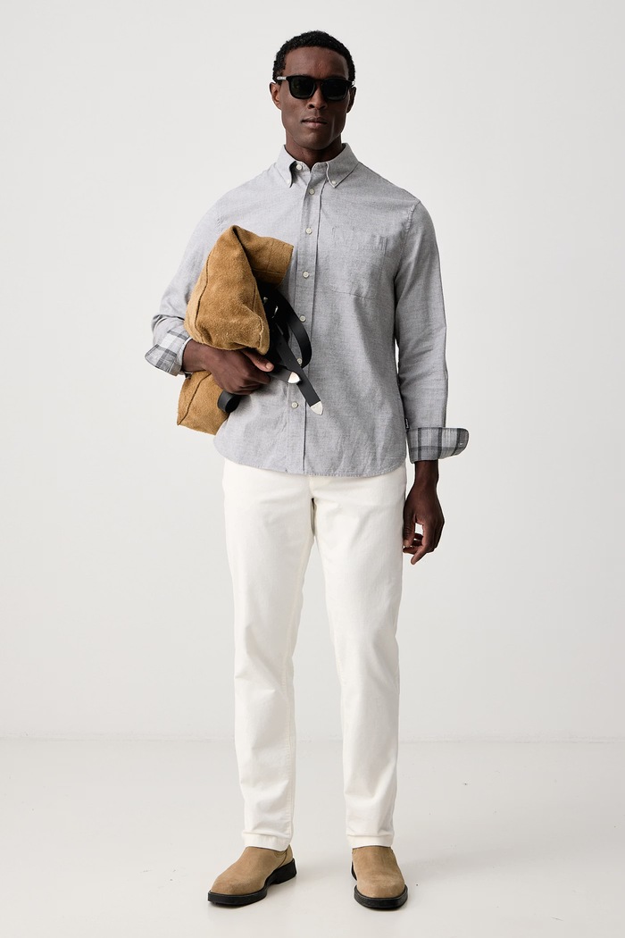 Barbour Koszula męska bawełniana Nevis MSH5824 szary AW26