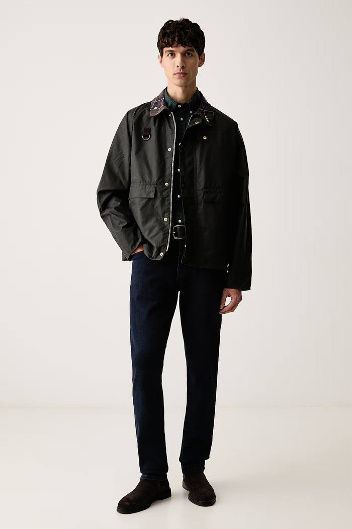 Barbour košile pánská bavlněná Harbourwall MSH5823 zelená AW26