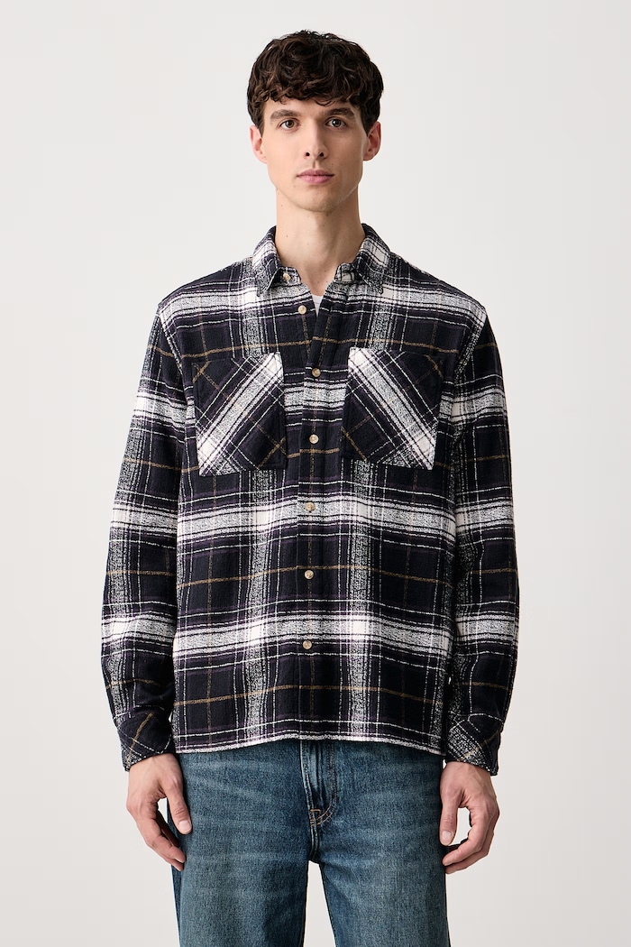 Barbour Koszula męska bawełniana Kidson fioletowy MSH5821