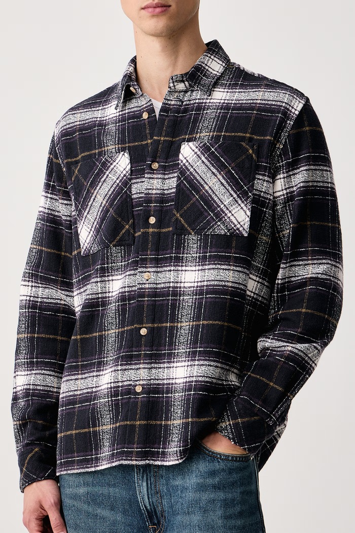 Koszula męska bawełniana Kidson Barbour MSH5821 fioletowy