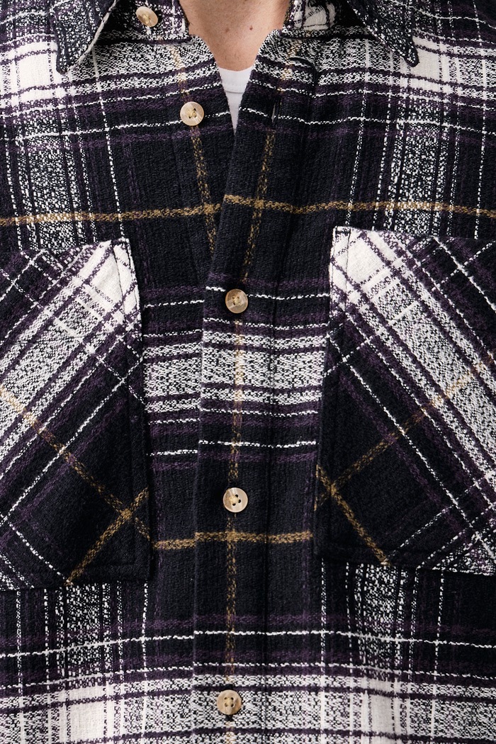 Koszula męska bawełniana Kidson Barbour fioletowy MSH5821