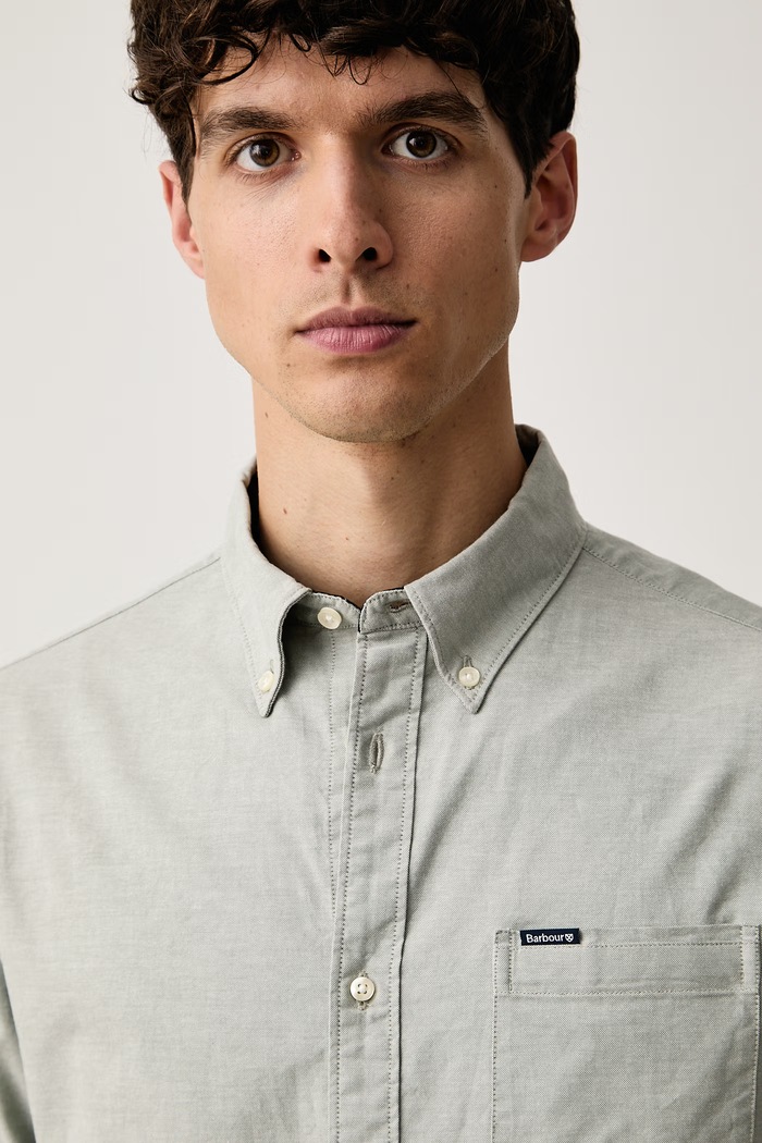 Barbour koszula męska bawełniana Marsden zielony MSH5527