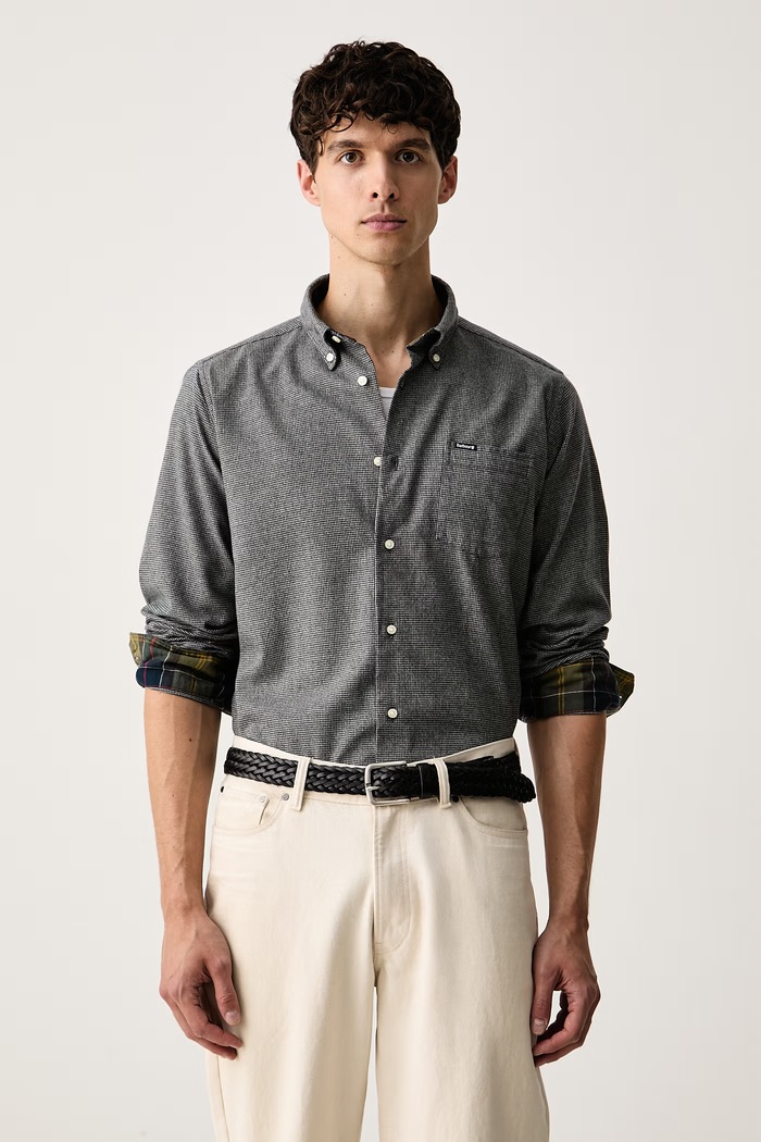Barbour koszula męska bawełniana Turner szary MSH5367