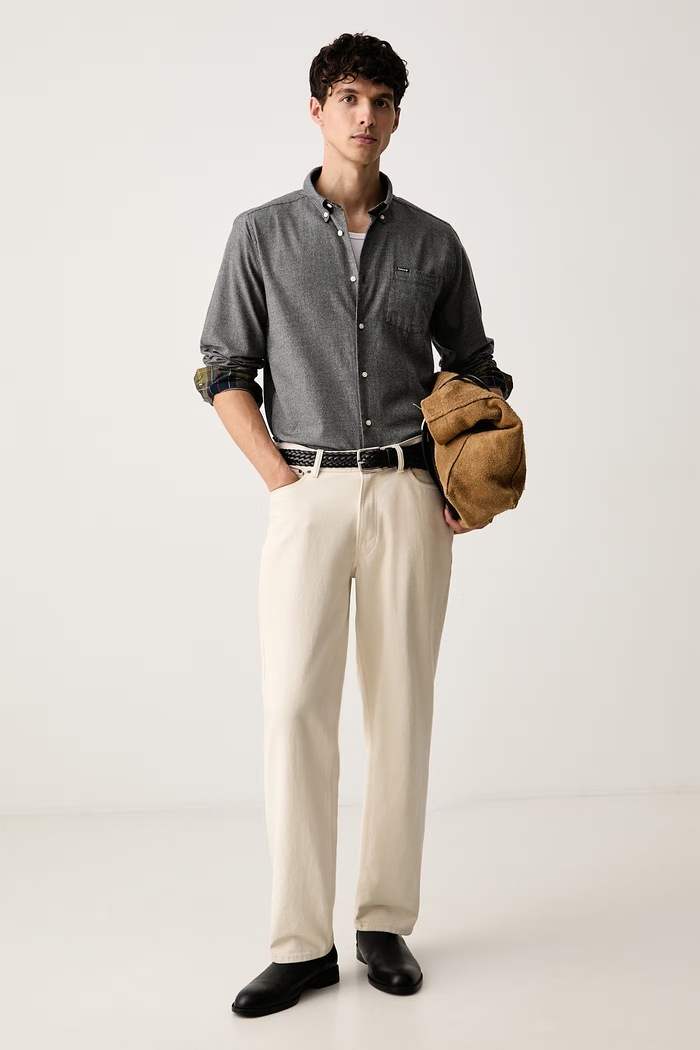 Barbour koszula męska bawełniana Turner MSH5367 szary AW26