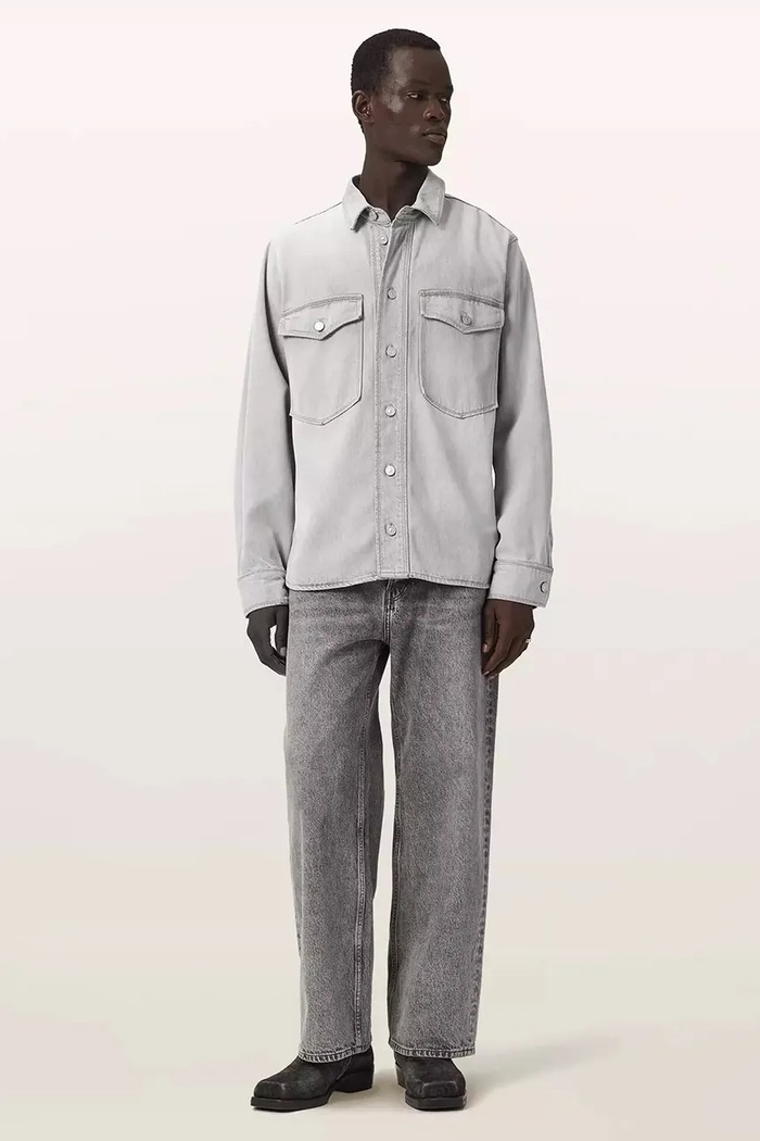 Koszula męska jeansowa ALBIN AllSaints M067SF szary