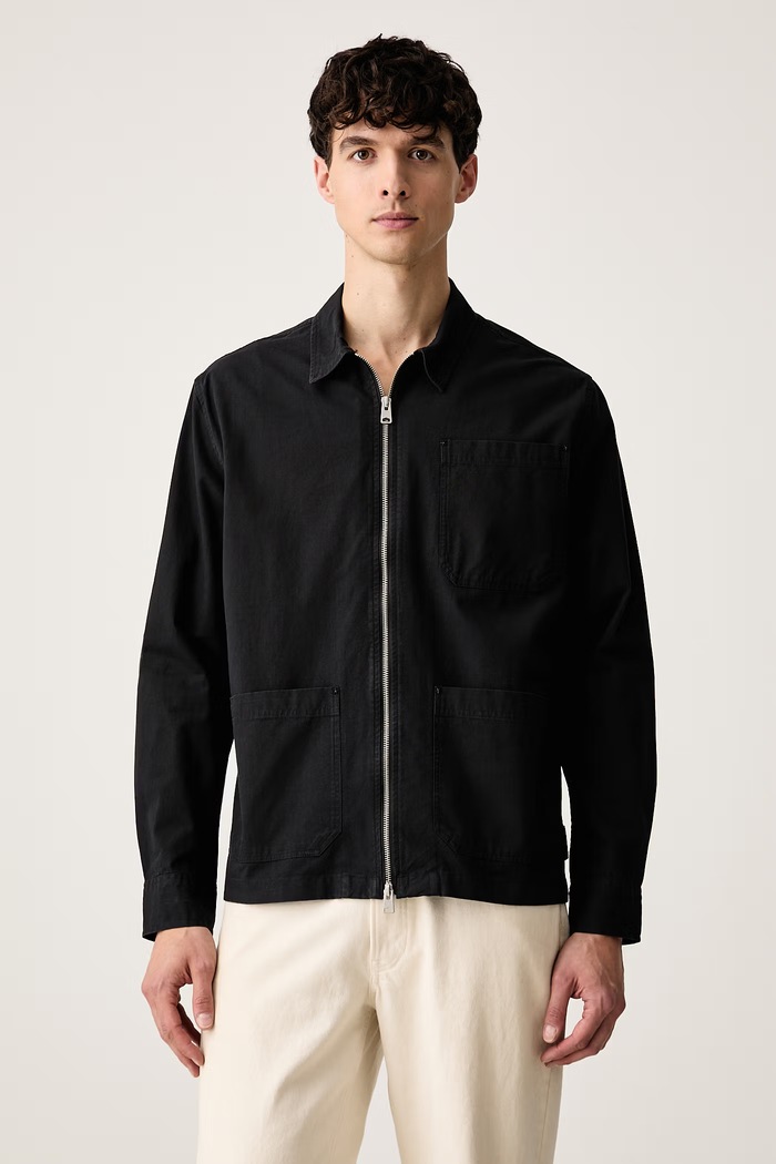 AllSaints Férfi pamut ing DOLWEN fekete M042SF