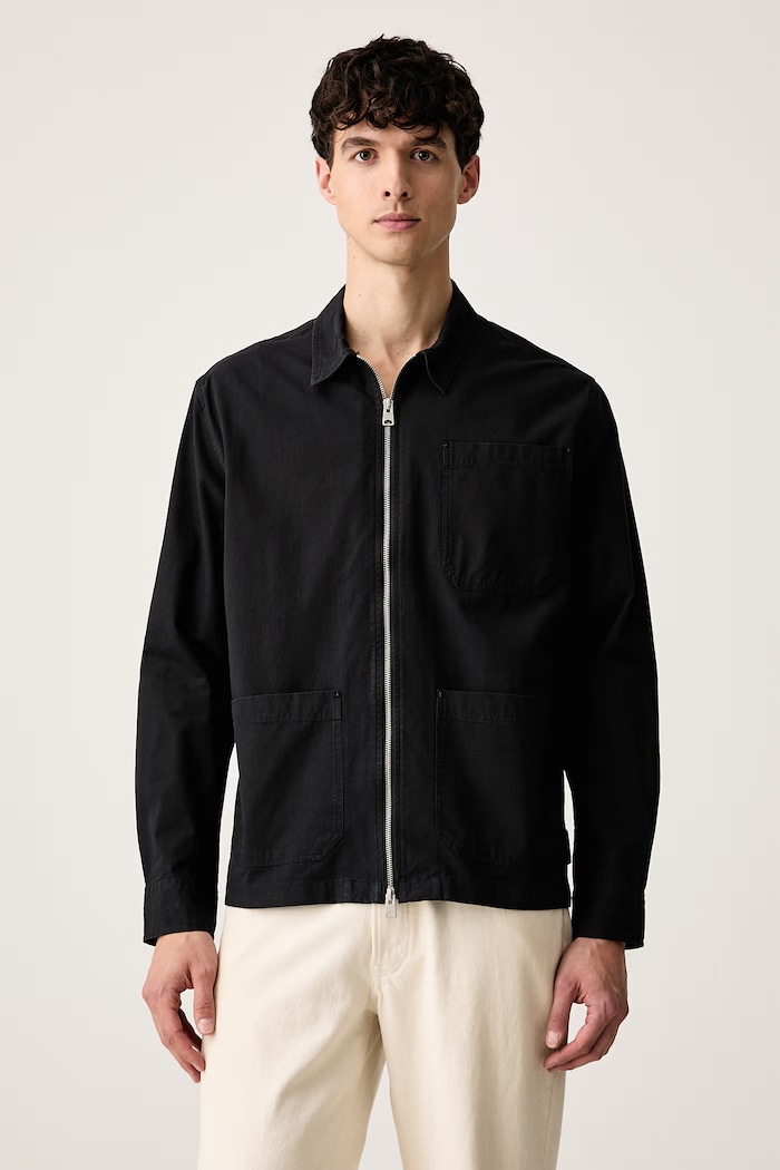 AllSaints Férfi pamut ing DOLWEN fekete M042SF