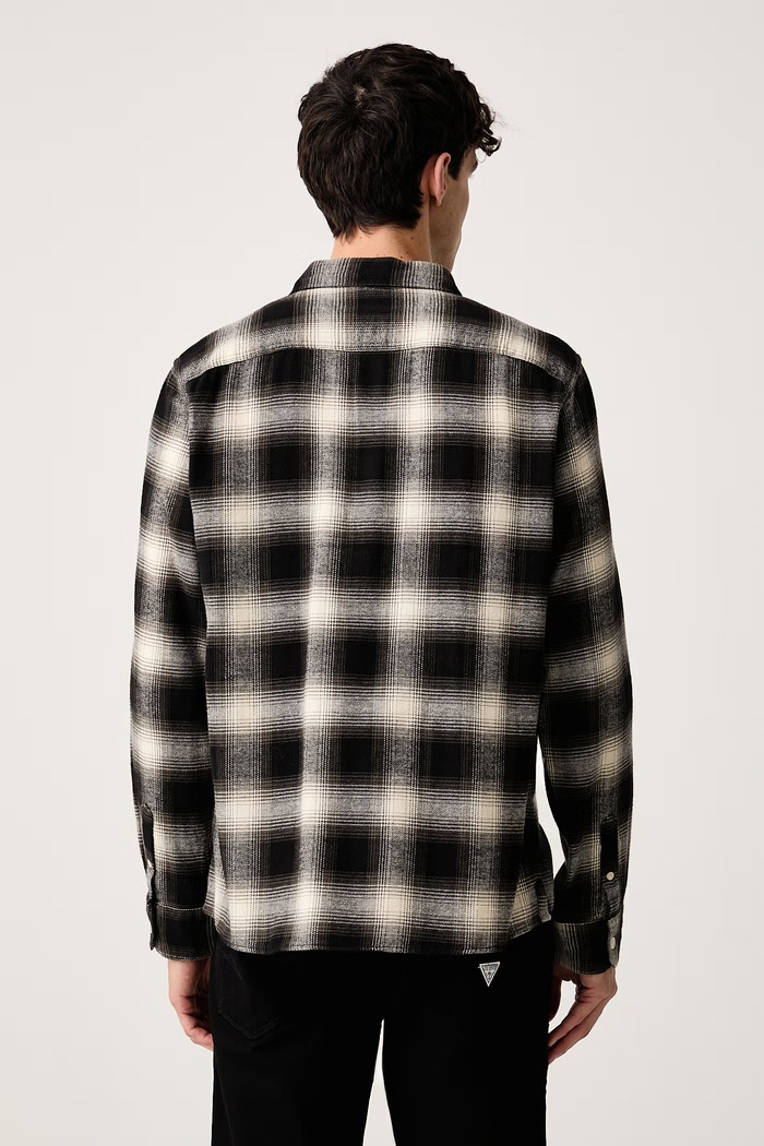 AllSaints Koszula męska bawełniana BASELINE M039SF zielony AW26