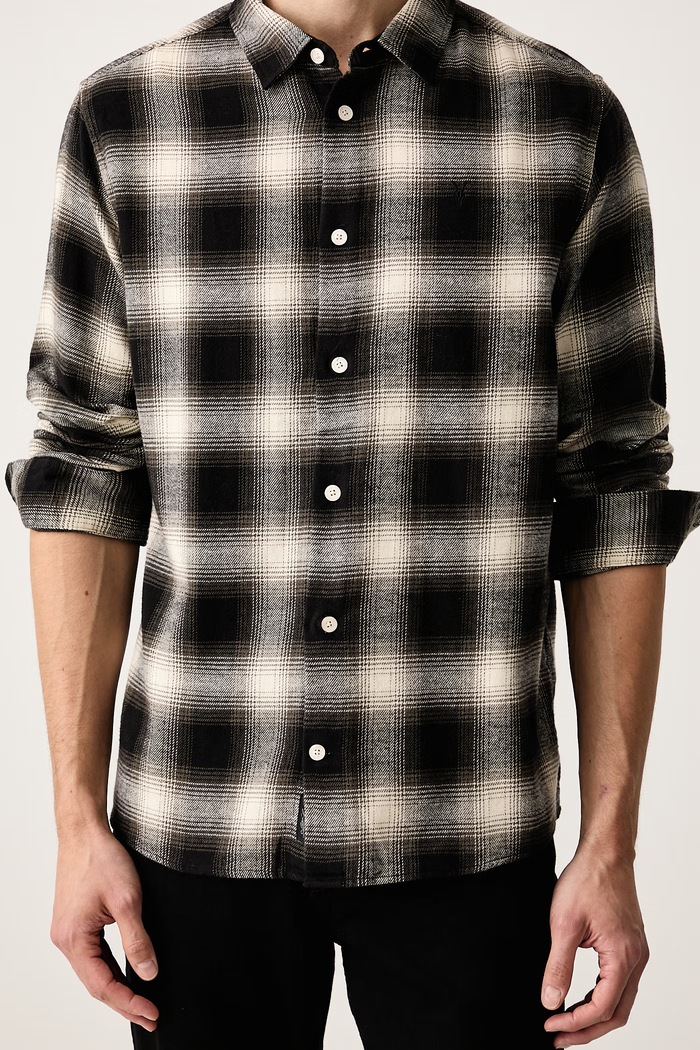 Férfi pamut ing BASELINE AllSaints M039SF zöld