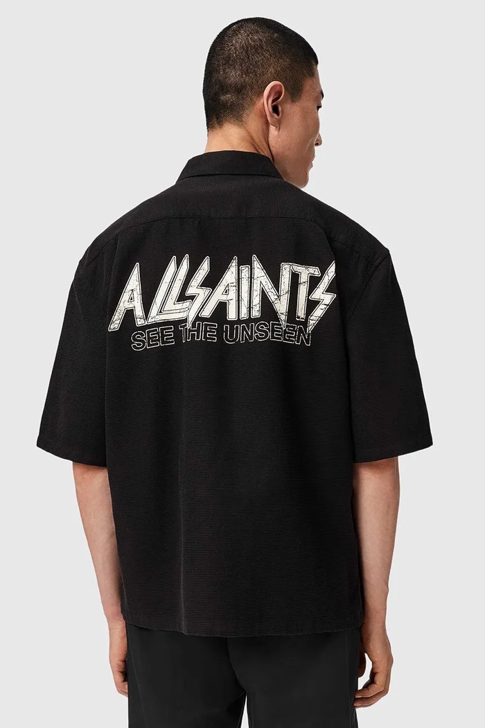 AllSaints Koszula męska z lyocellem SYNTH M033SF czarny AW26