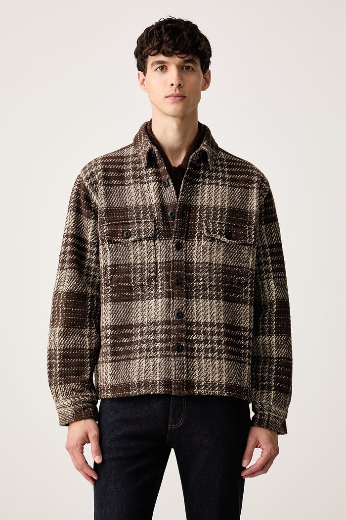 AllSaints Férfi pamut ing VALLE barna M029SF