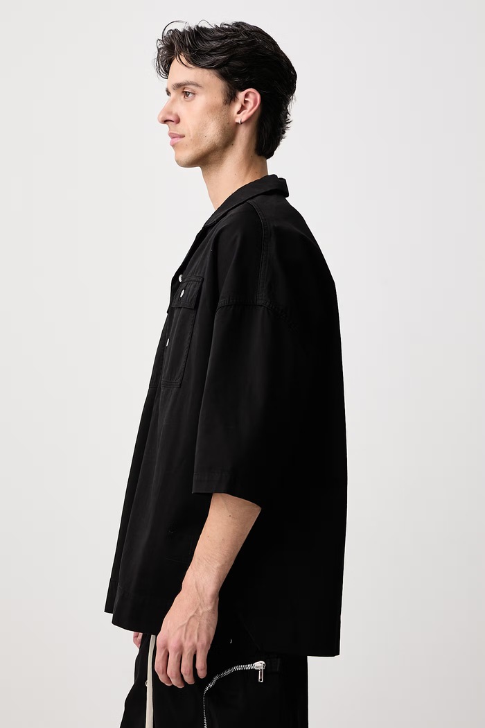 Magnum Tommy cămașă din bumbac pentru bărbați Rick Owens DRKSHDW DU02F6290.TW negru
