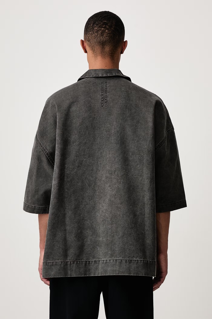 Îmbrăcăminte Rick Owens DRKSHDW Magnum Tommy cămașă din bumbac pentru bărbați DU02F6290.CVG gri