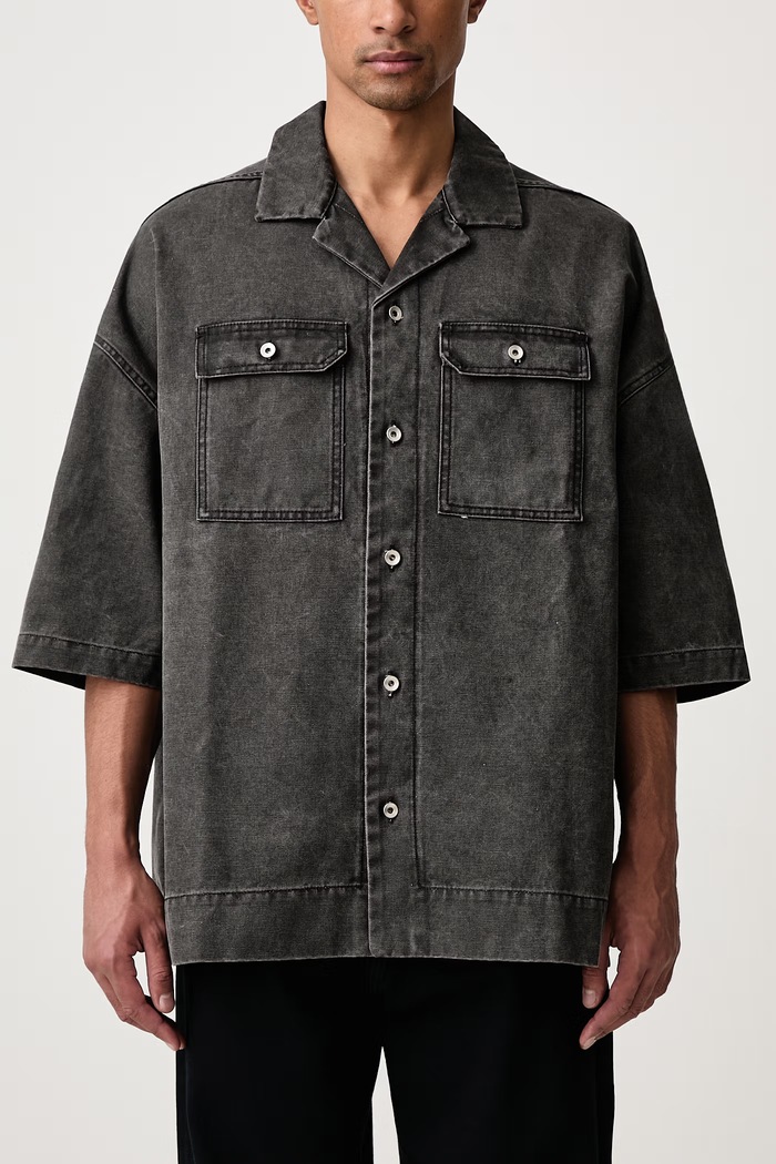 Magnum Tommy риза от памук мъжка Rick Owens DRKSHDW сив DU02F6290.CVG