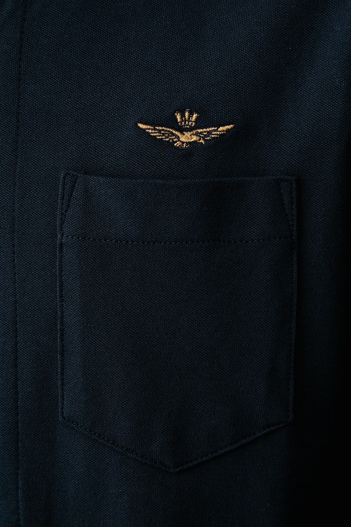 Koszula męska bawełniana z elastanem Aeronautica Militare granatowy CA1313UP00408