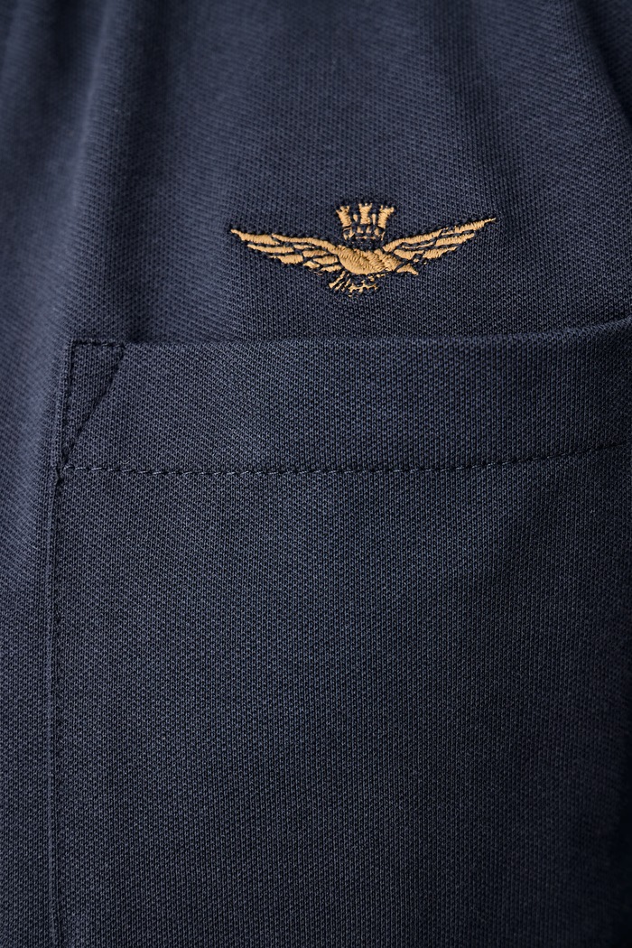 Koszula męska bawełniana z elastanem Aeronautica Militare granatowy CA1313UP00408