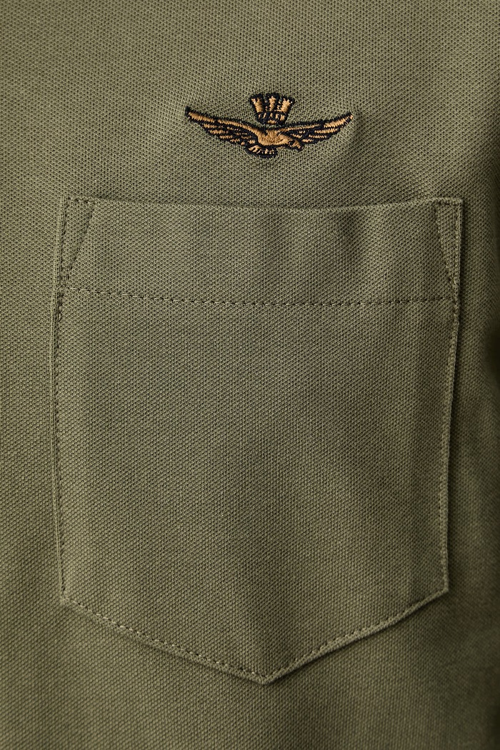 Koszula męska bawełniana z elastanem Aeronautica Militare zielony CA1313UP00408