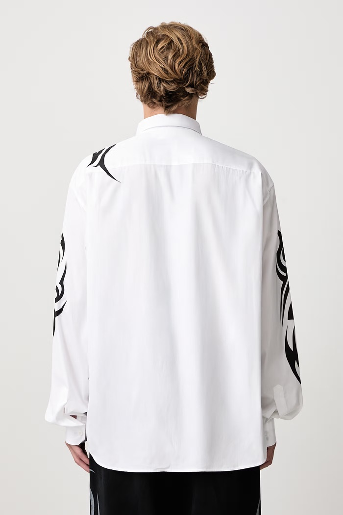 Odzież Vetements Graffiti Tribal koszula bawełniana męska MH27SH052W biały