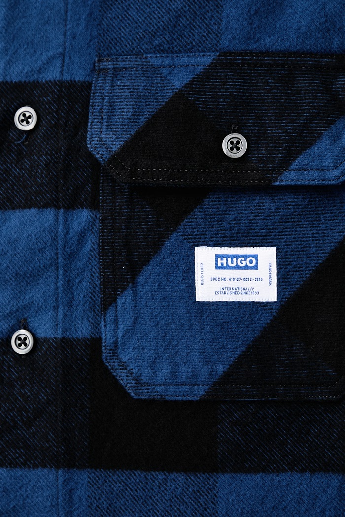 Košulja za muškarce od pamuka Ebolt_1 HUGO Blue mornarsko plava 50570752