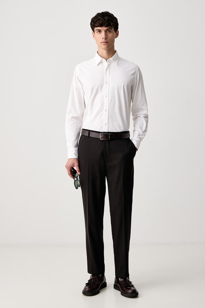 BOSS Orange Košulja za muškarce od pamuka s elastanom Relegant_6_M 50569606 bijela AW26