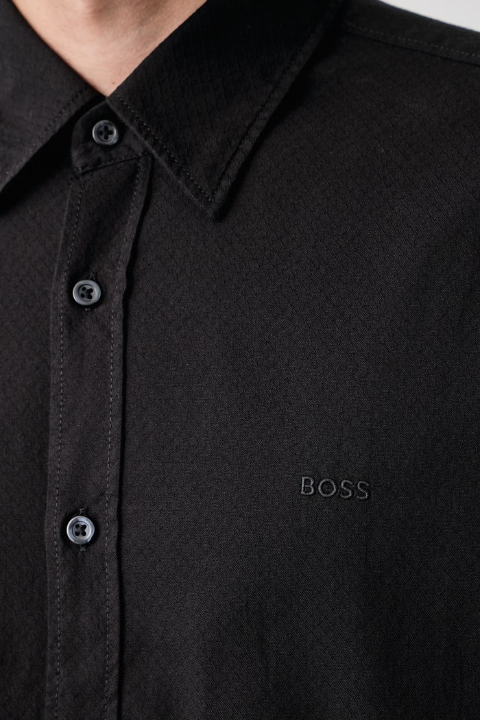 Koszula męska bawełniana z elastanem Relegant_6_M BOSS Orange czarny 50569606