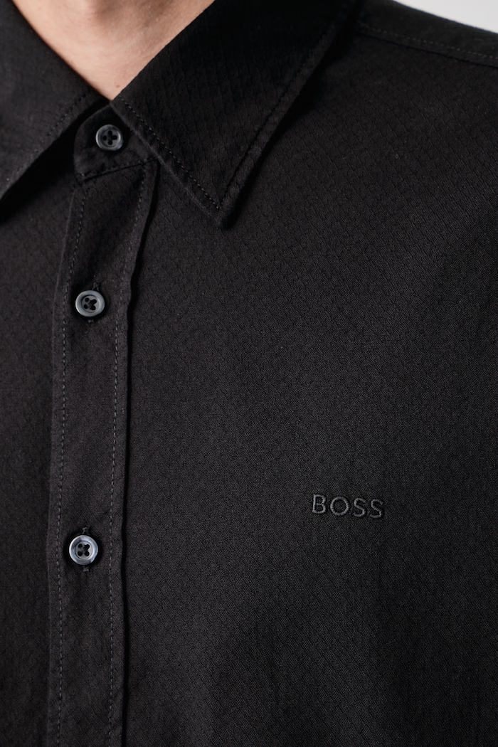 Koszula męska bawełniana z elastanem Relegant_6_M BOSS Orange czarny 50569606